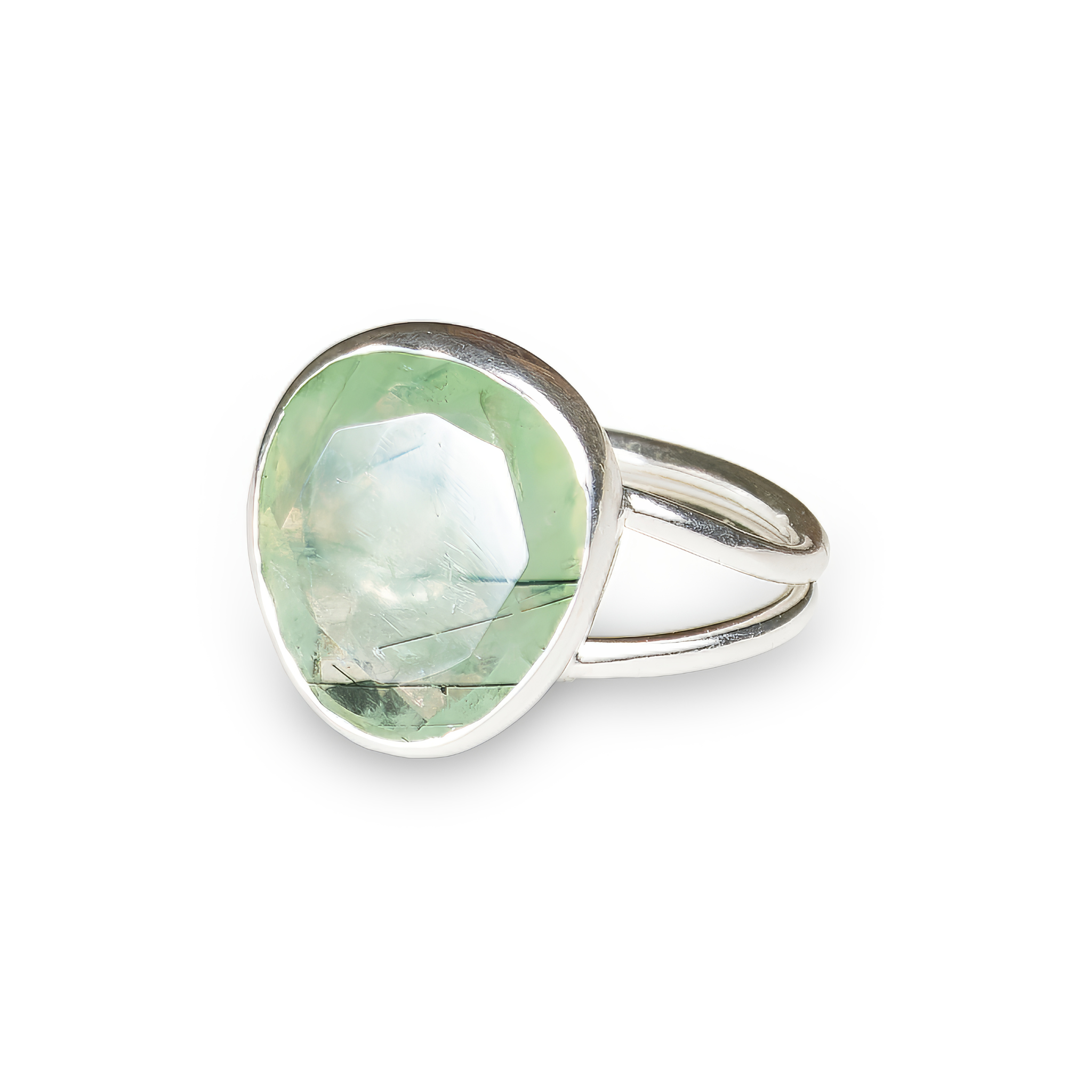 Elegant Prehnite Gemstone Ring
